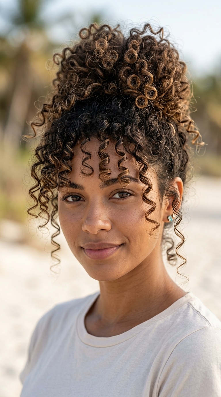 Pineapple Updo for Curls