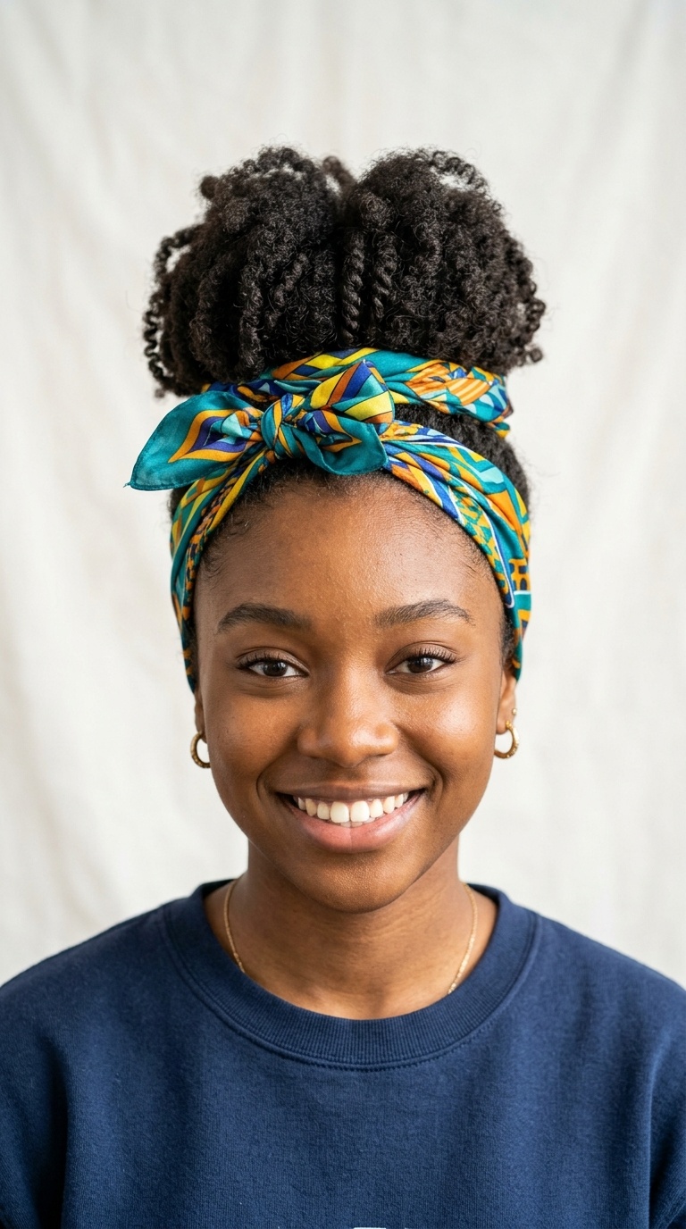 Pineapple Updo with Scarf