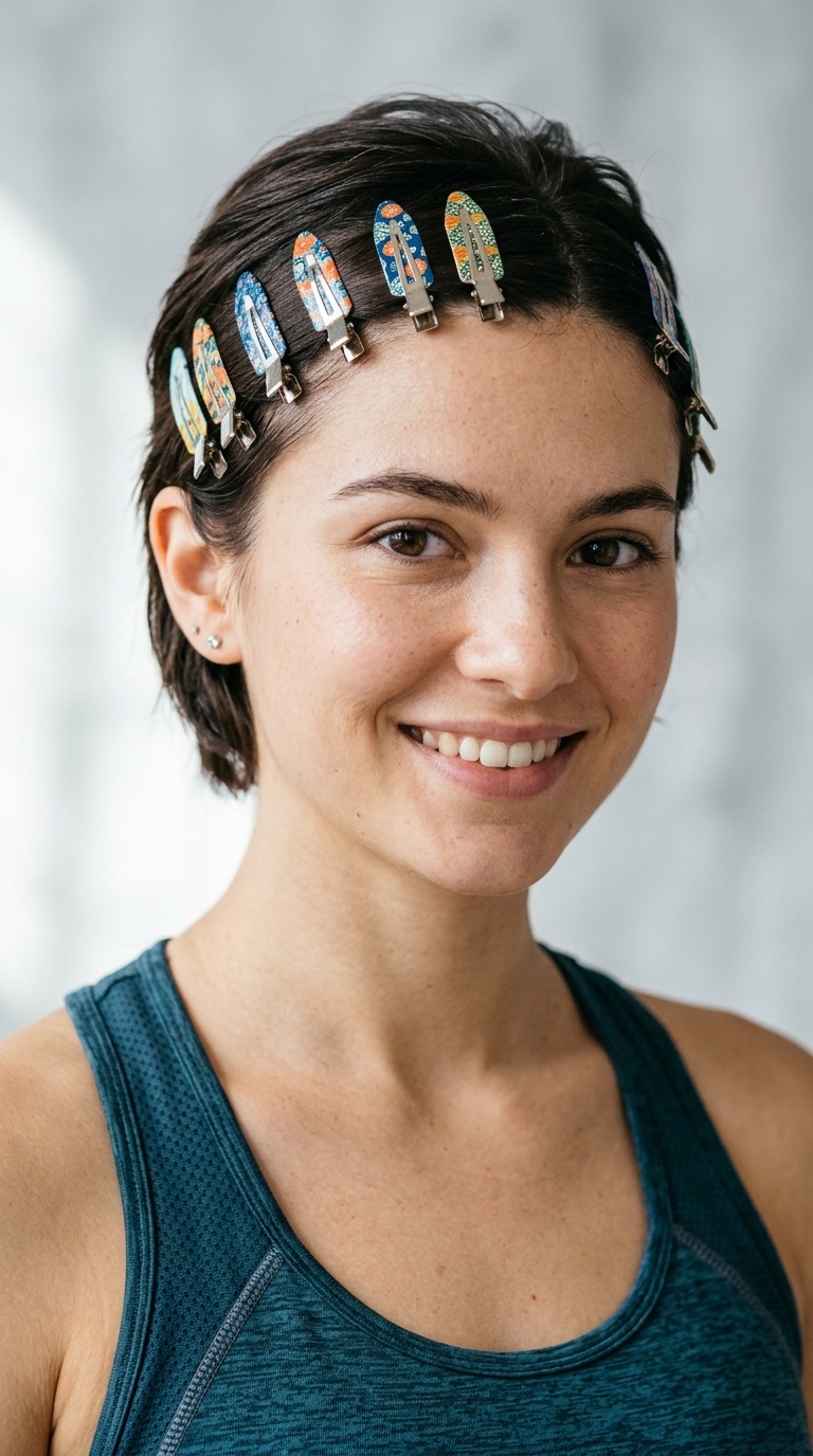 Pinned Back Fringe with Patterned Clips