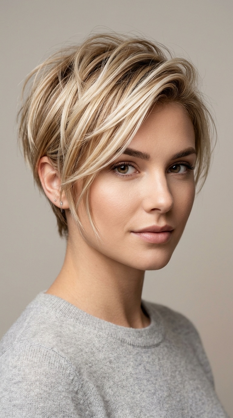 Pixie Cut with Long Top Layers