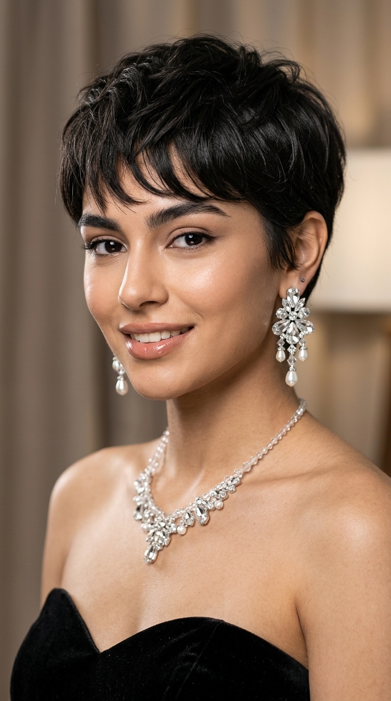 Pixie Cut with Statement Accessories