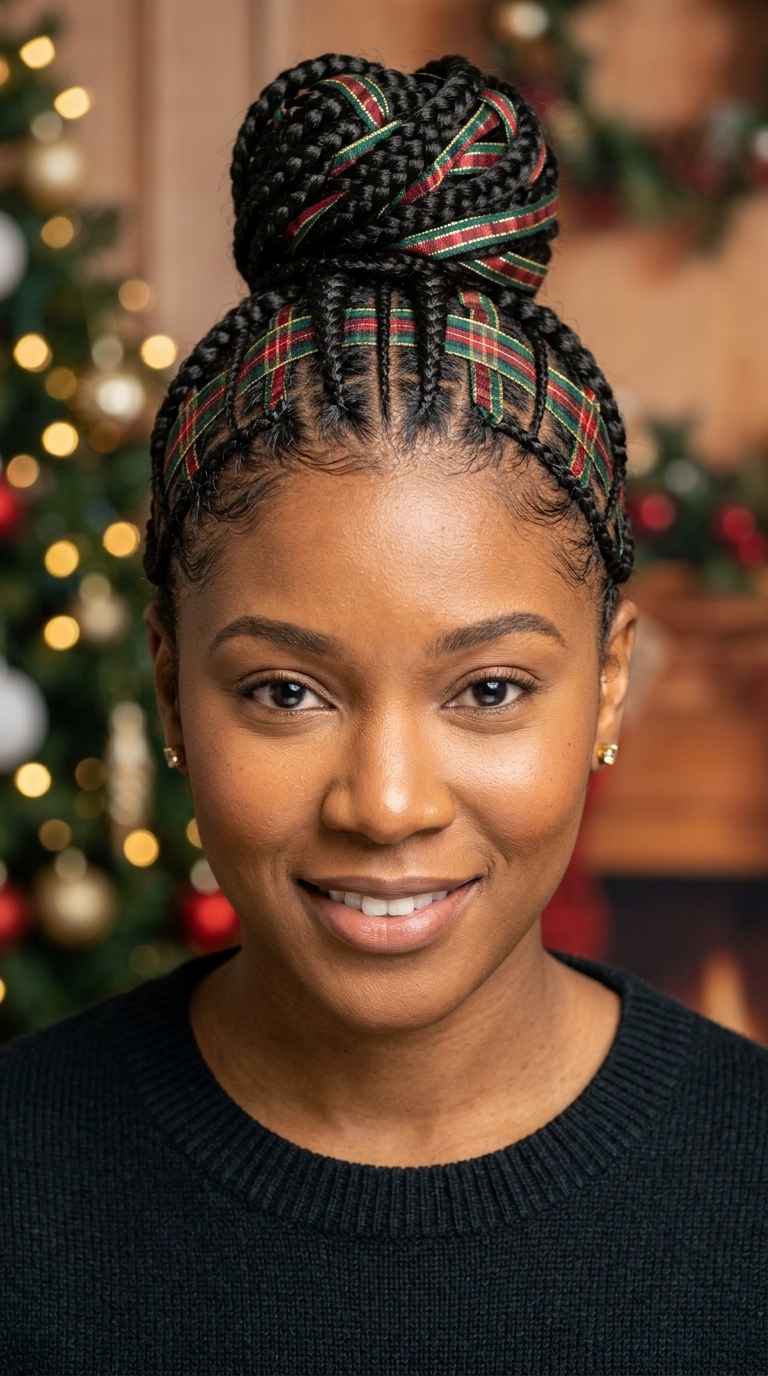 Plaid Patterned Feed-in Braids