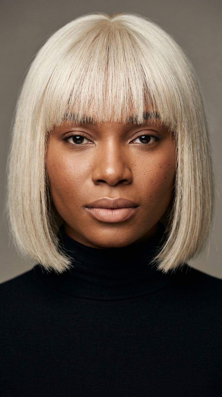 Platinum Blonde Blunt Bob