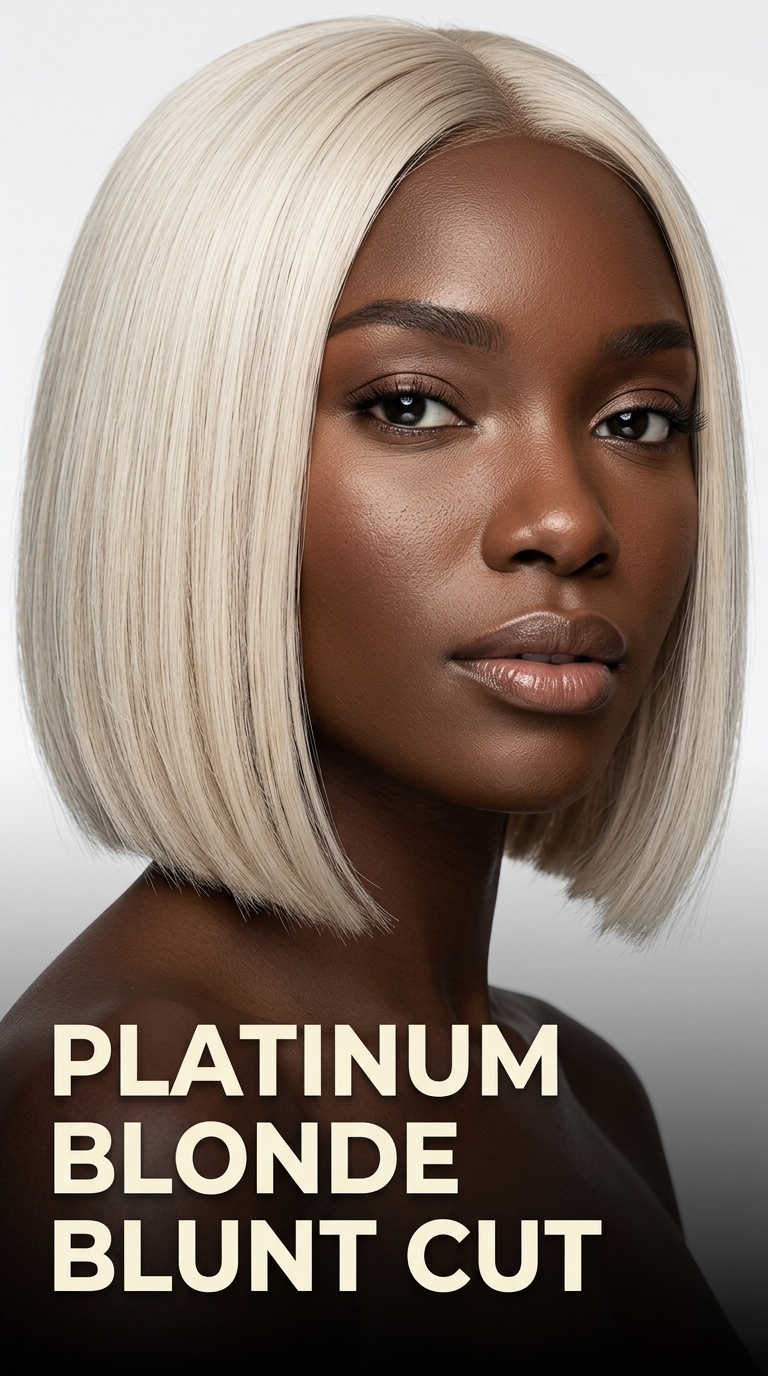 Platinum Blonde Blunt Cut