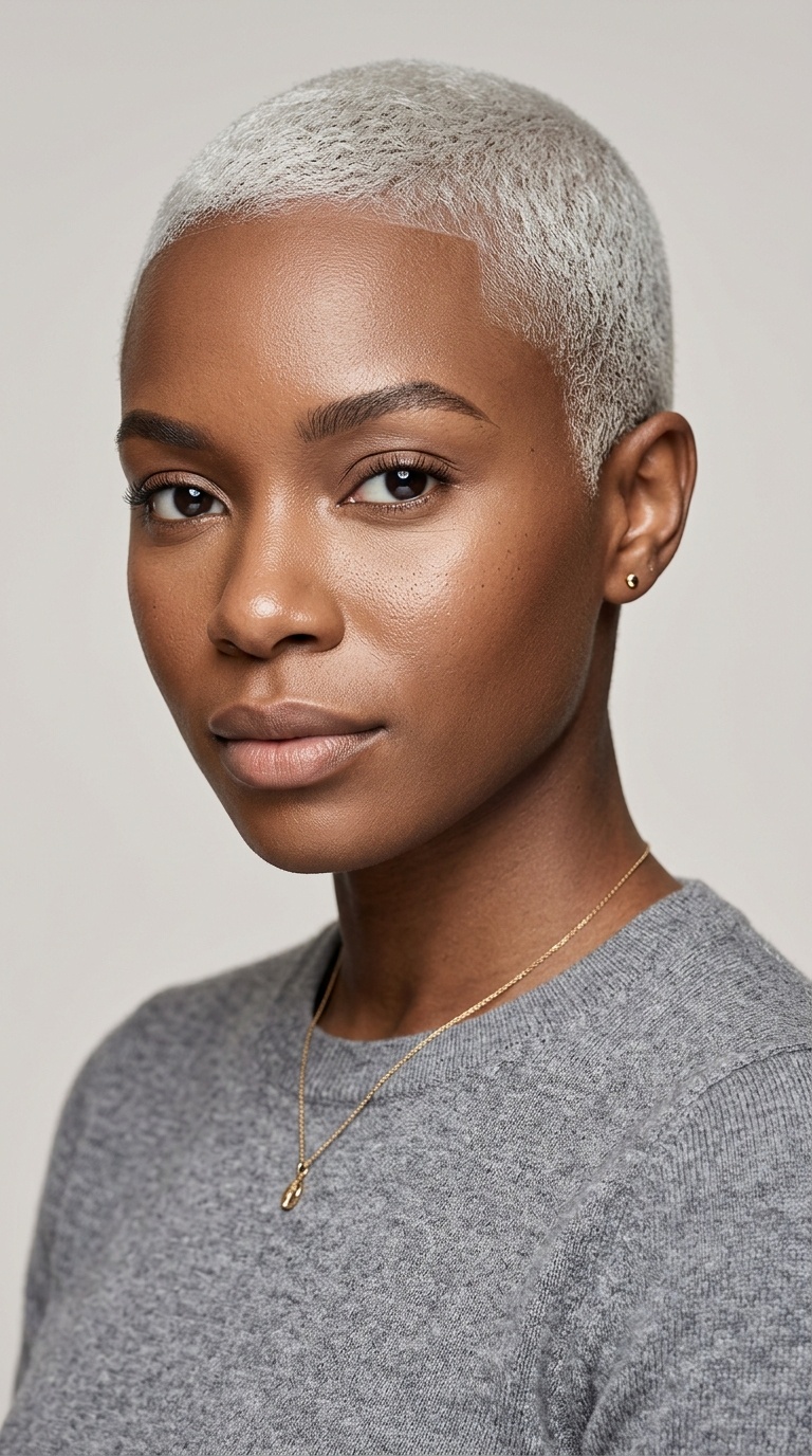 Platinum Blonde Buzz Cut
