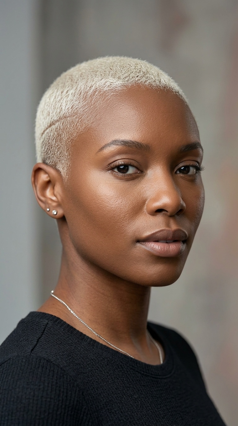 Platinum Blonde Buzz Cut
