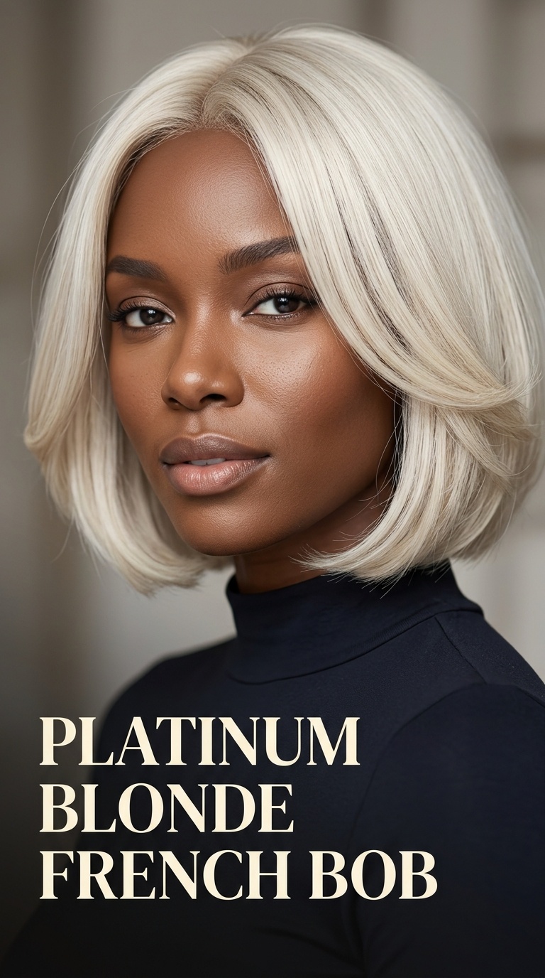 Platinum Blonde French Bob