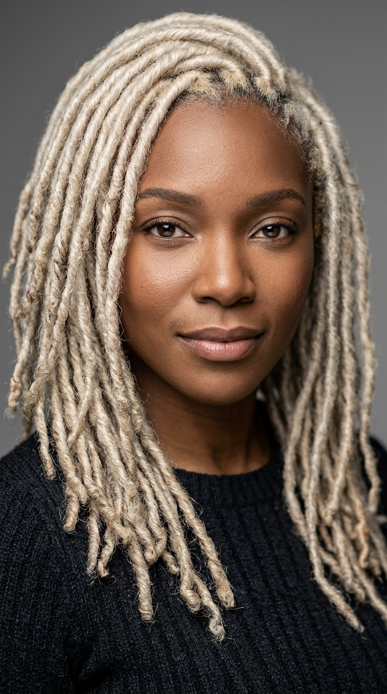 Platinum Blonde Medium Locs
