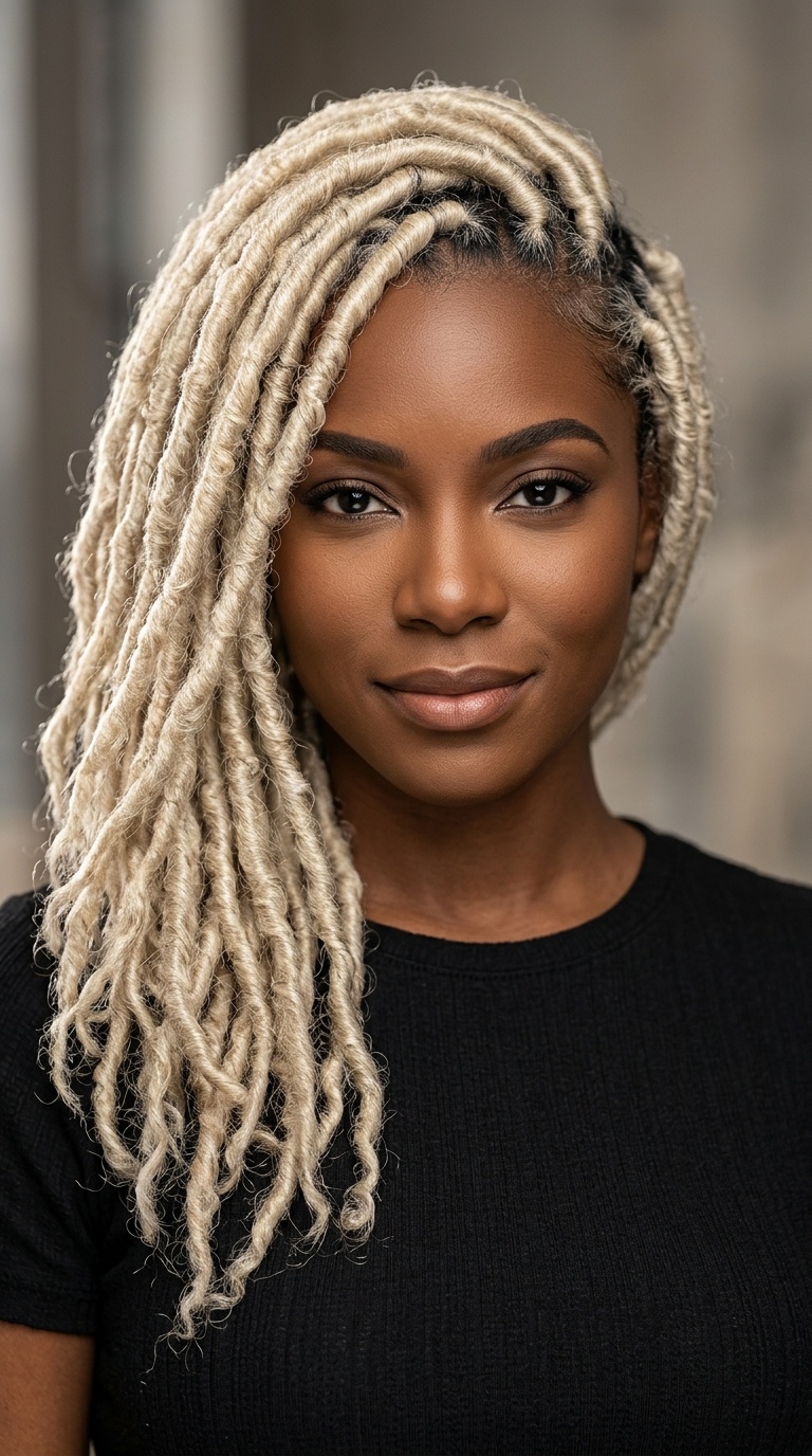 Platinum Blonde Medium Locs