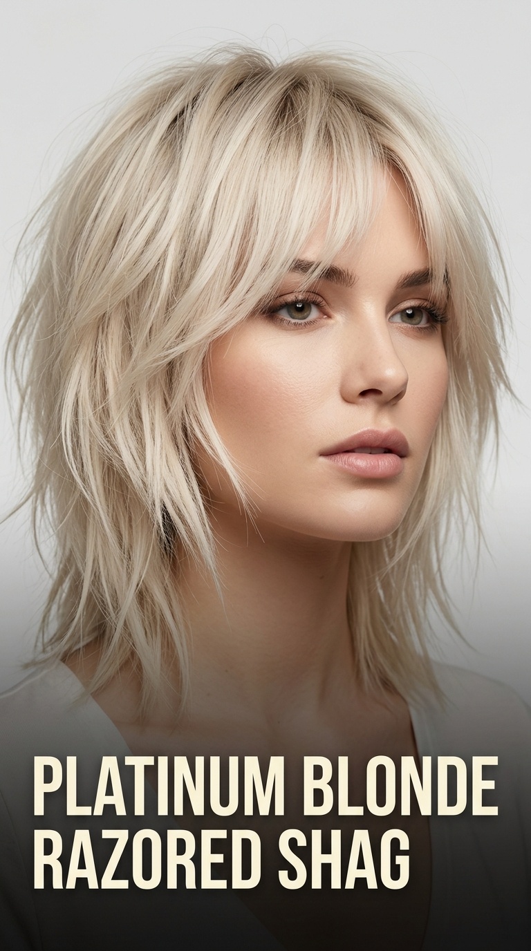 Platinum Blonde Razored Shag
