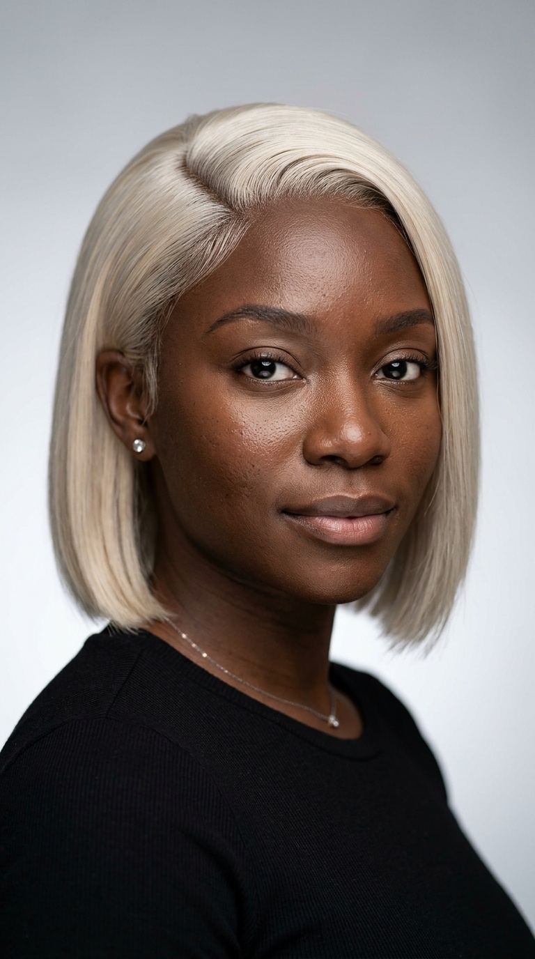 Platinum Blonde Sleek Cut