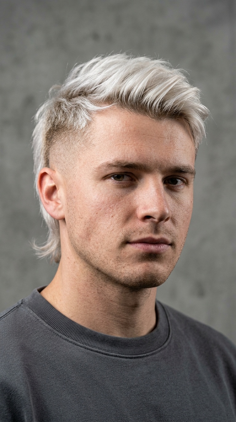 Platinum Blonde Taper Mullet