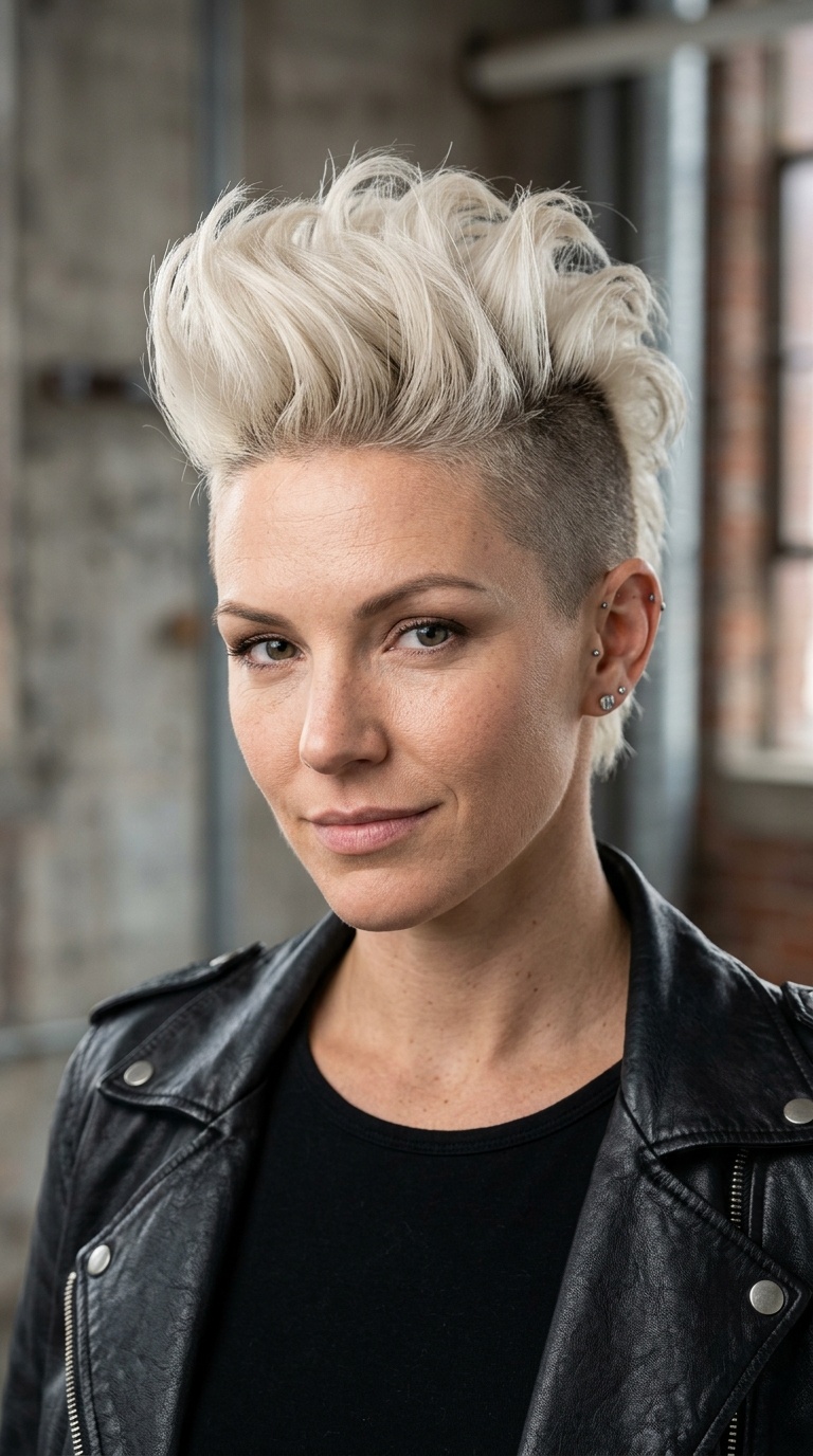 Platinum Blonde Undercut Mohawk