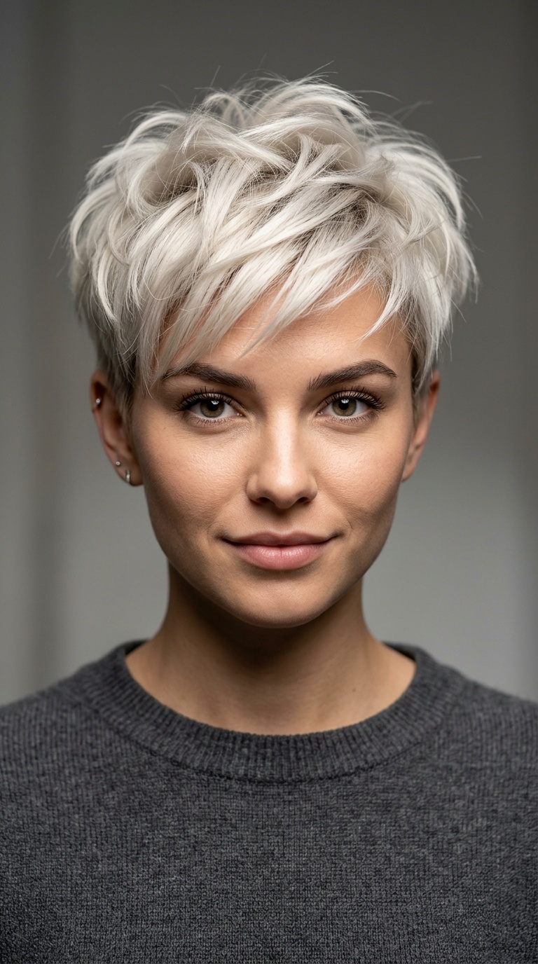 Platinum Pixie with Layered Height