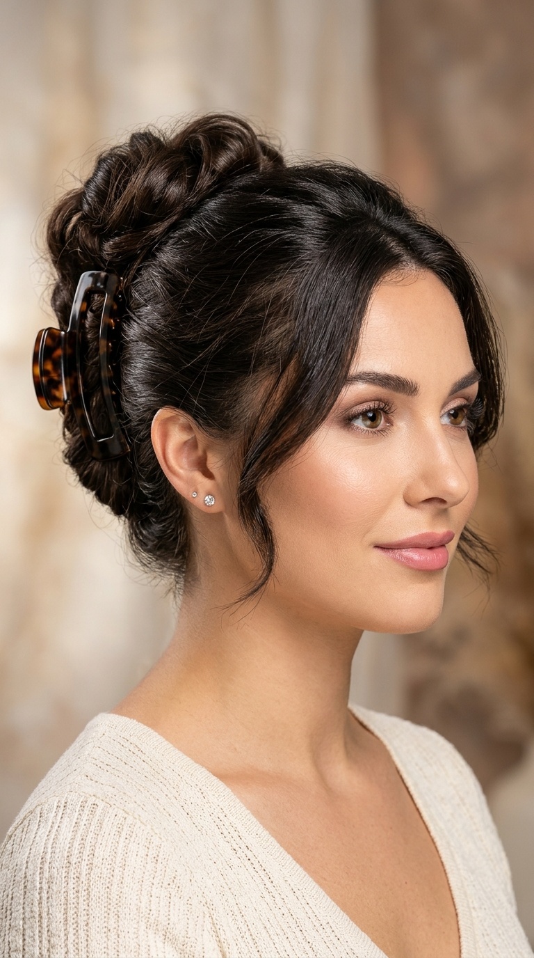 Polished Claw Clip Updo