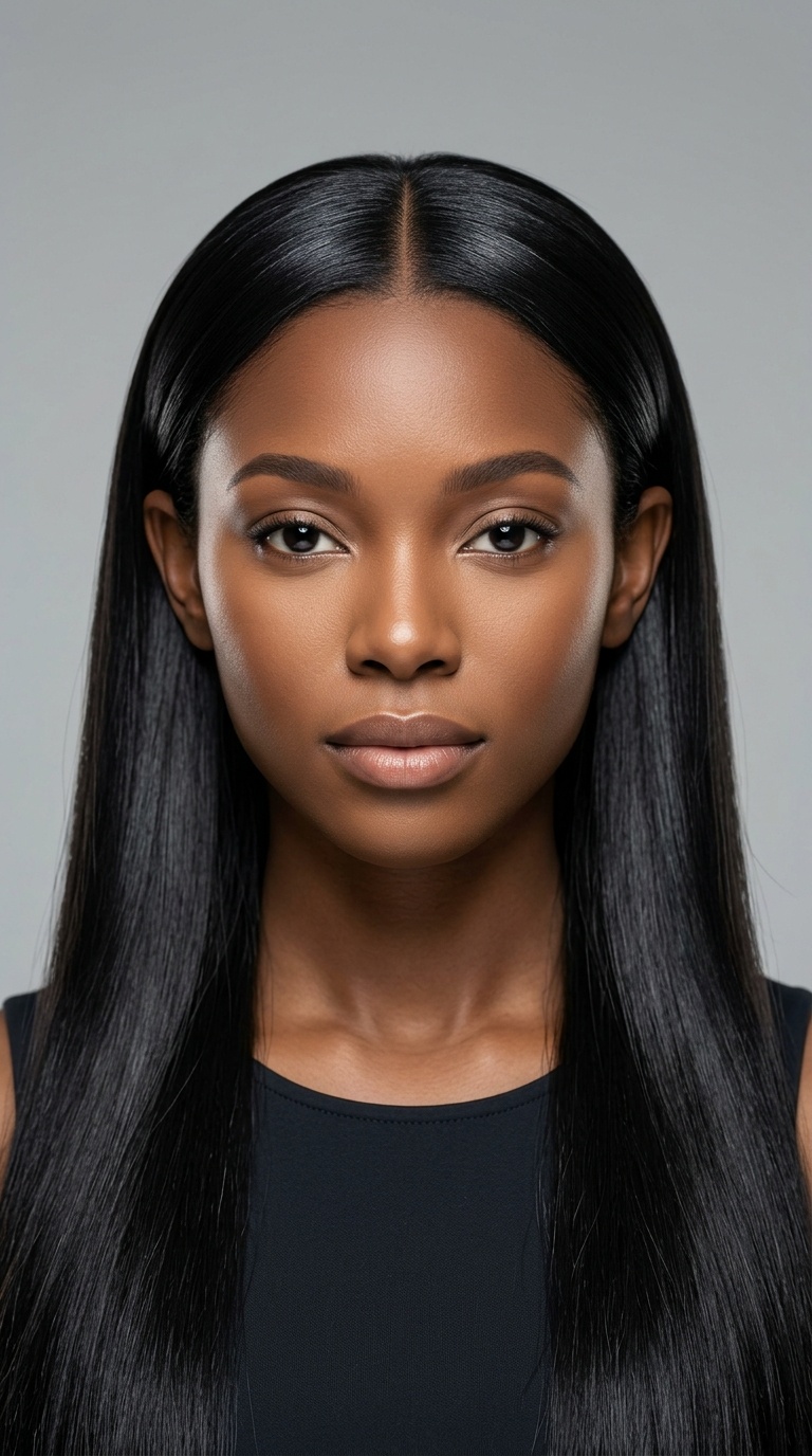 Polished Middle-Part Downdo with Tucked Ears
