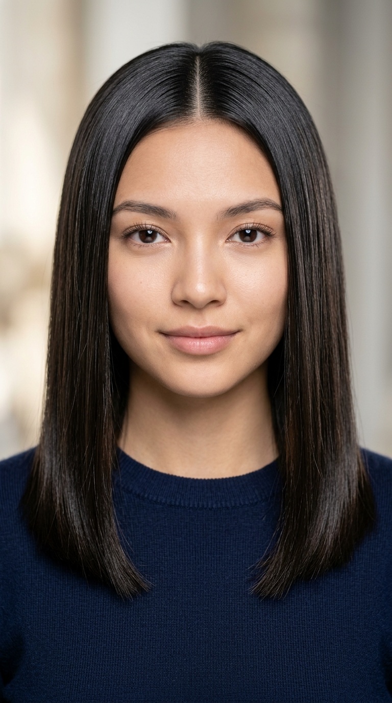 Polished Middle-Parted Glass Hair