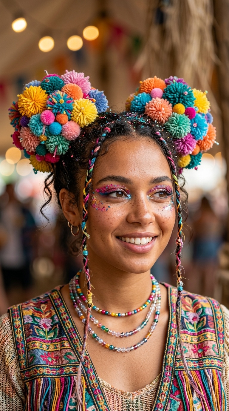 Pom-Pom Space Buns