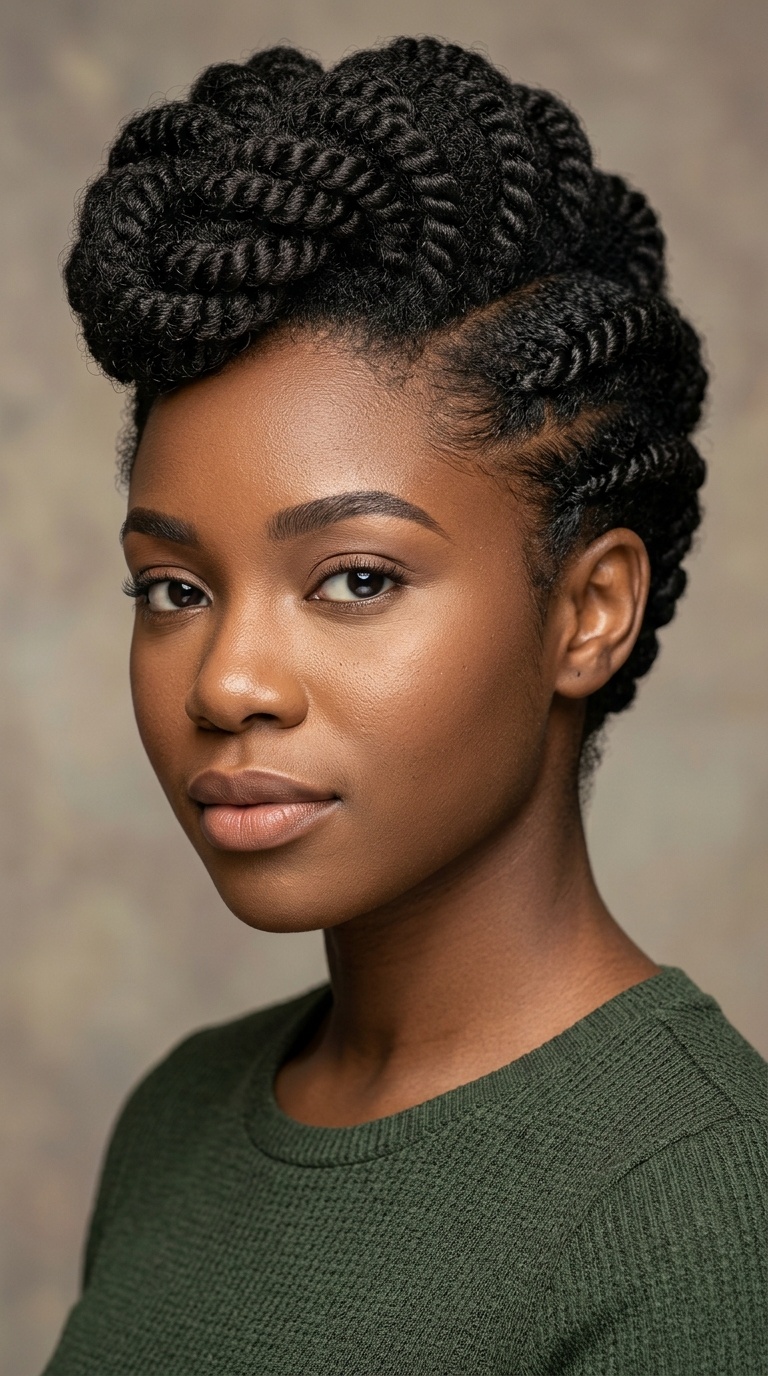 Pompadour Flat Twists