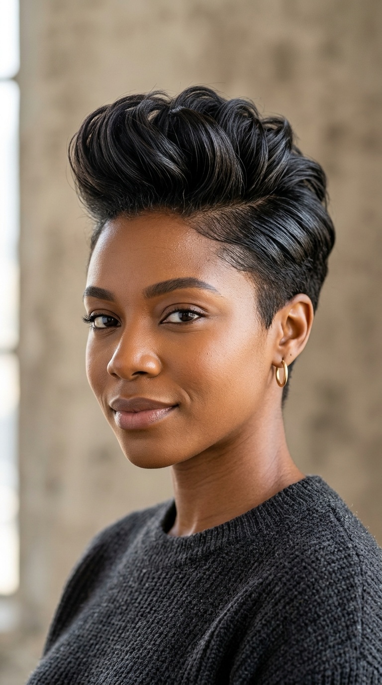 Pompadour Pixie Style