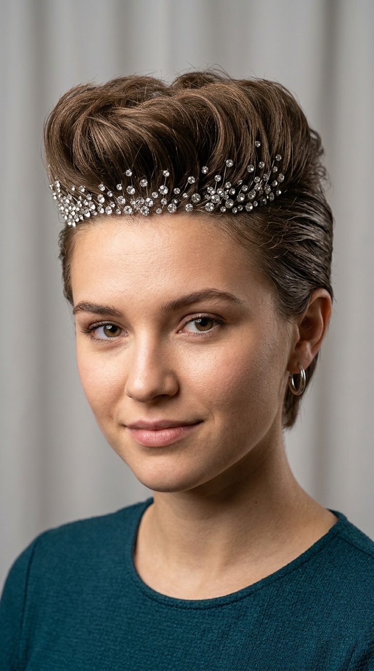 Pompadour Style with Base Bedazzling