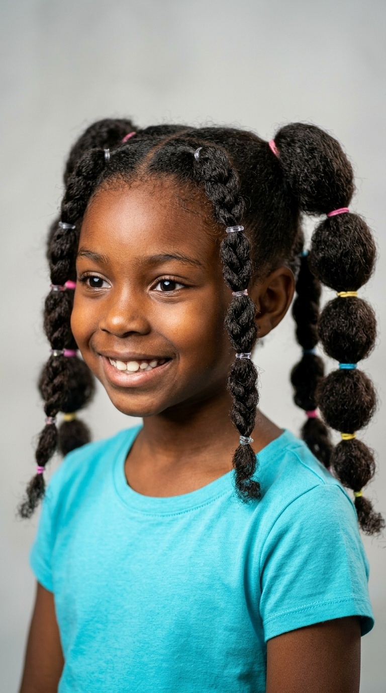 Pull-Through Braid and Bubble Hybrid