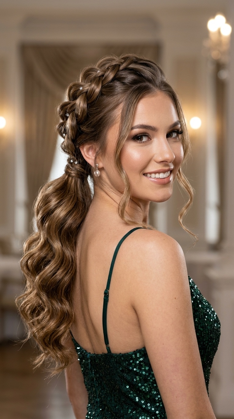 Pull-Through Braid Ponytail with Defined Waves