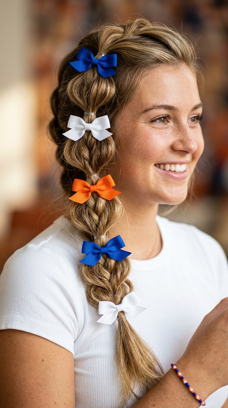 Pull-Through Braid with Alternating Bows
