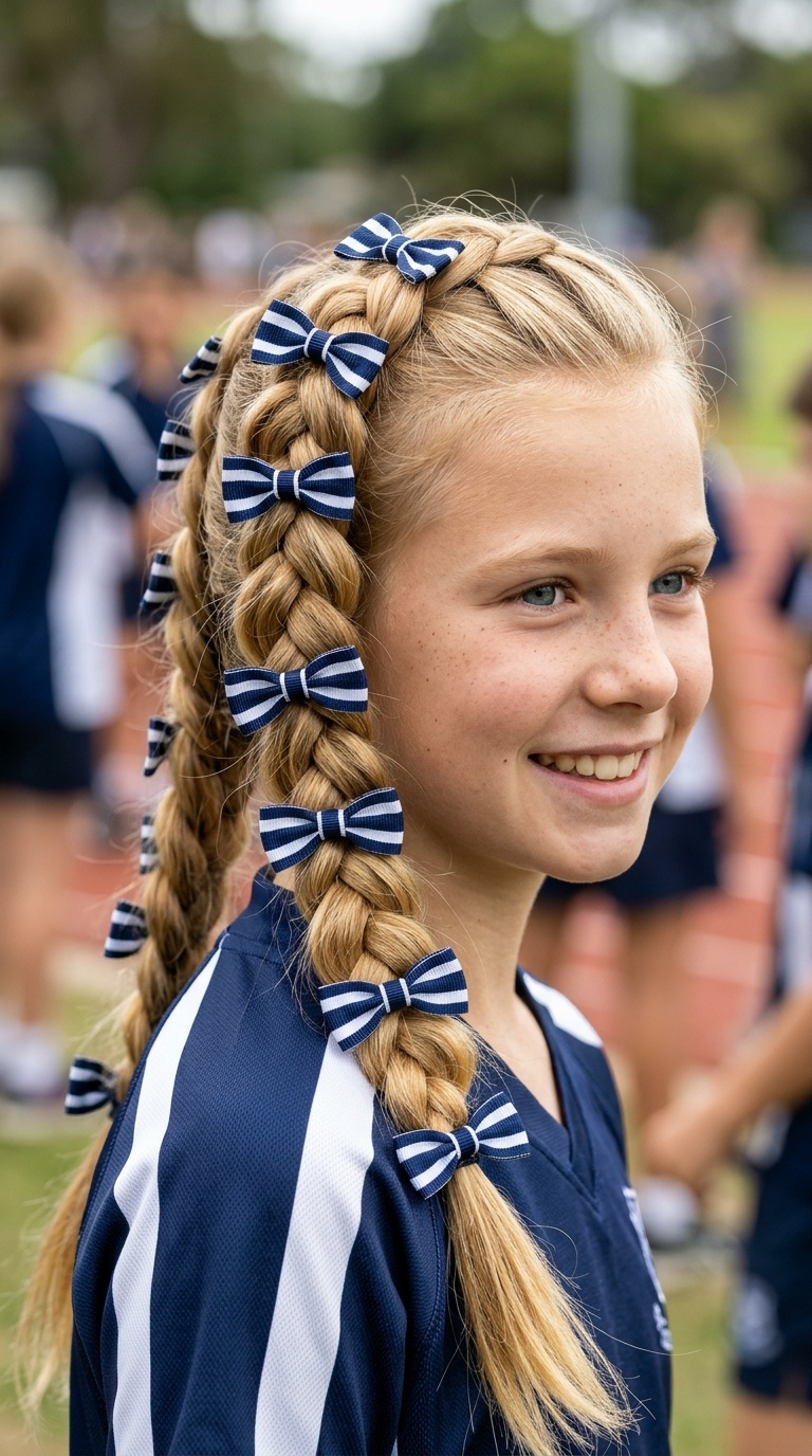 Pull-Through Braid with Bow Ties