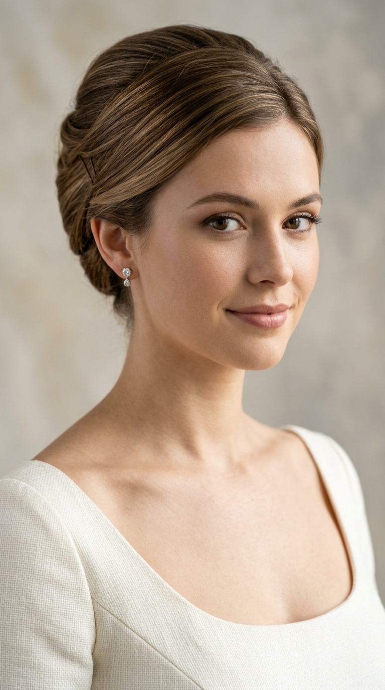 Queen Anne Neckline with a Classic French Twist
