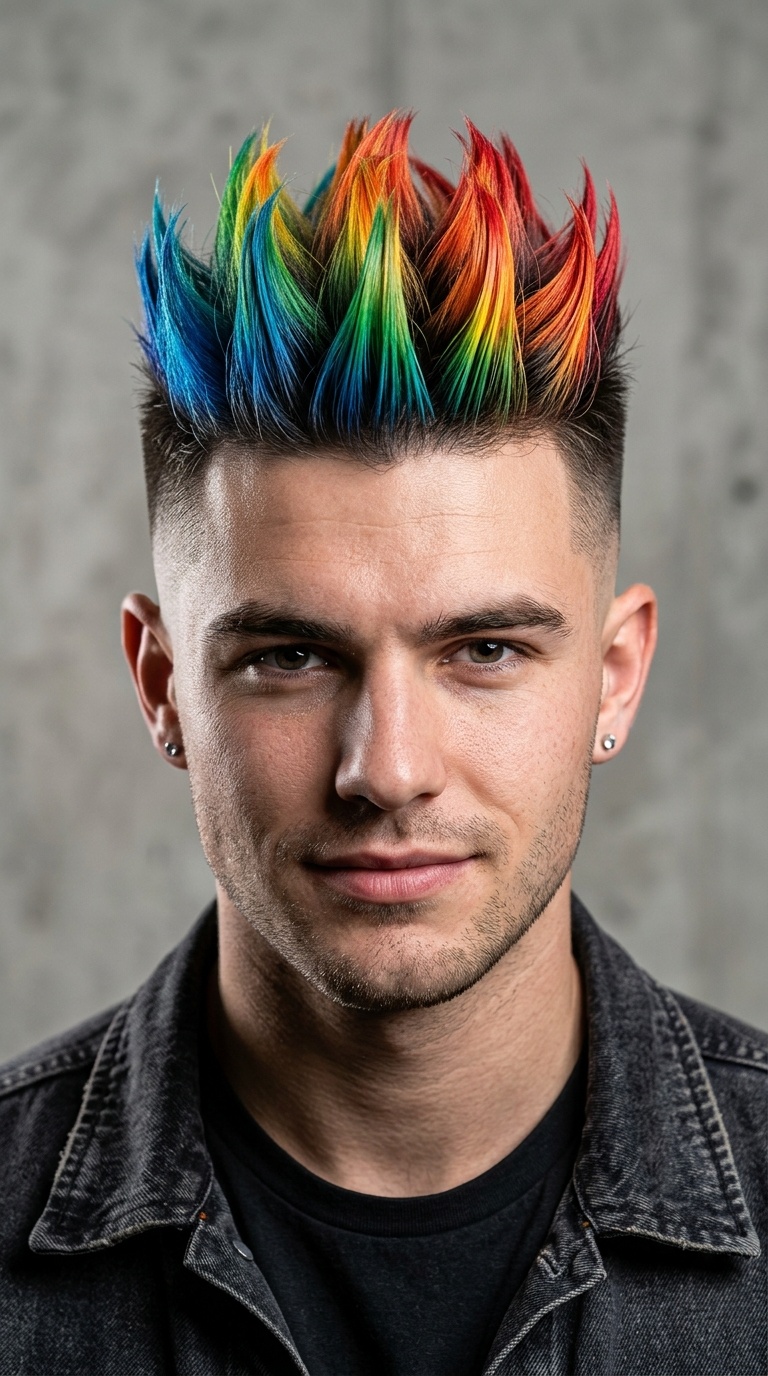 Rainbow Spike Cluster with High Fade