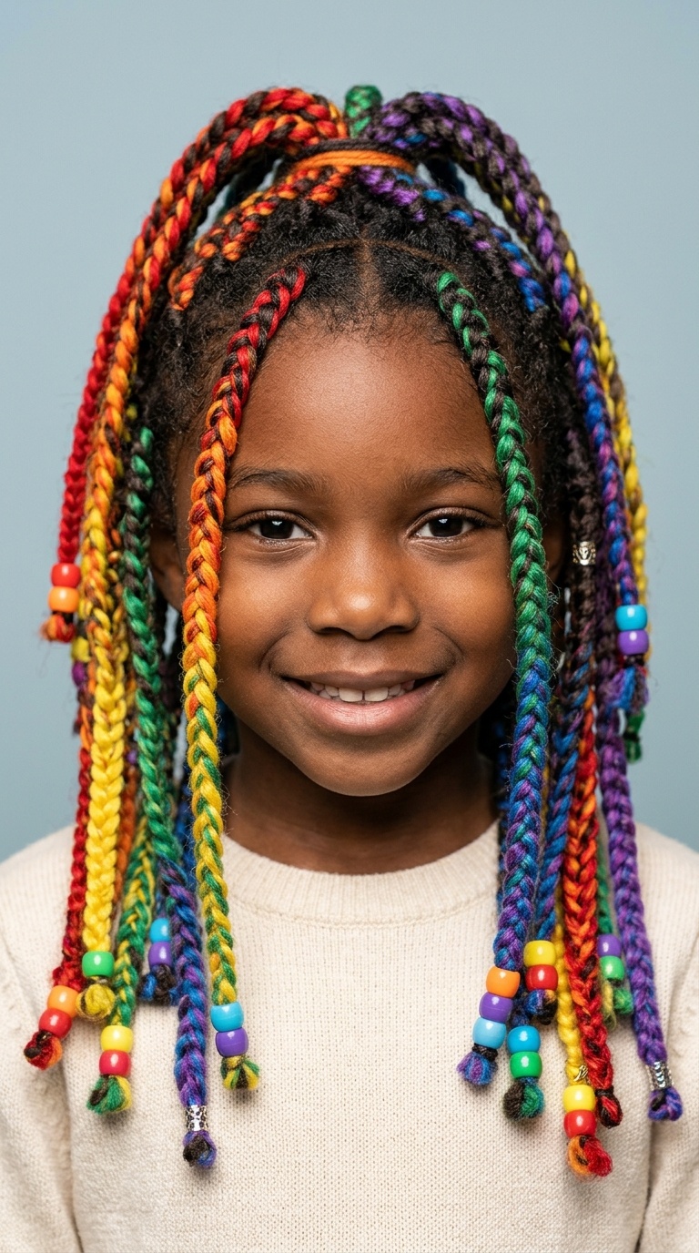 Rainbow Yarn Braids