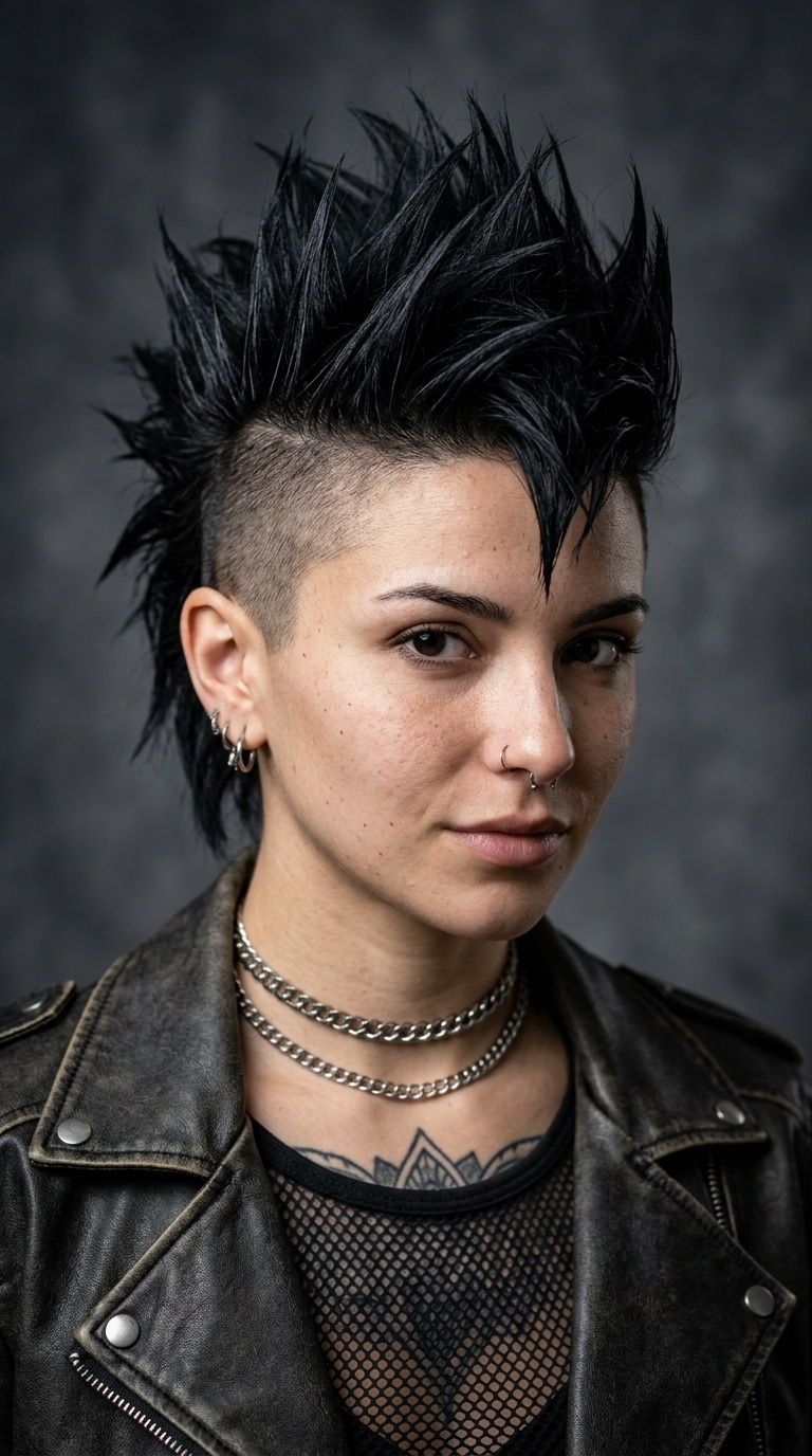 Raven Black Textured Spikes
