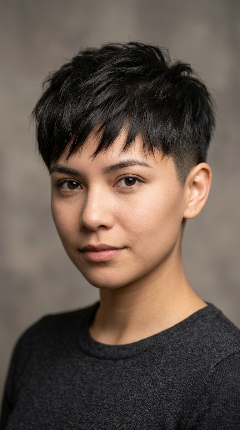 Razor-Cut Pixie with Tapered Sides