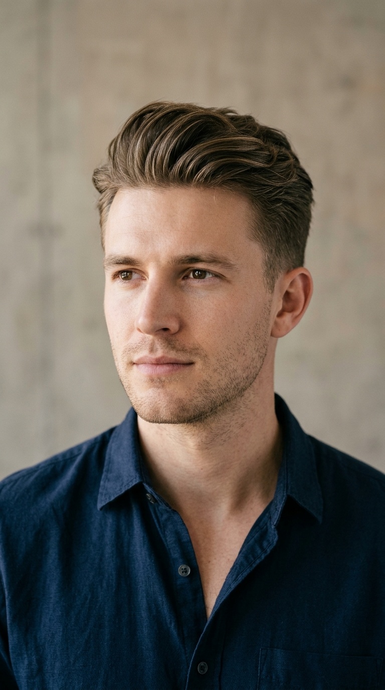 Relaxed Quiff with Tapered Sides