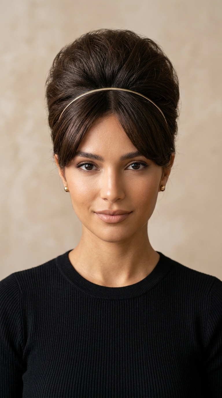 Retro Beehive with Thin Band
