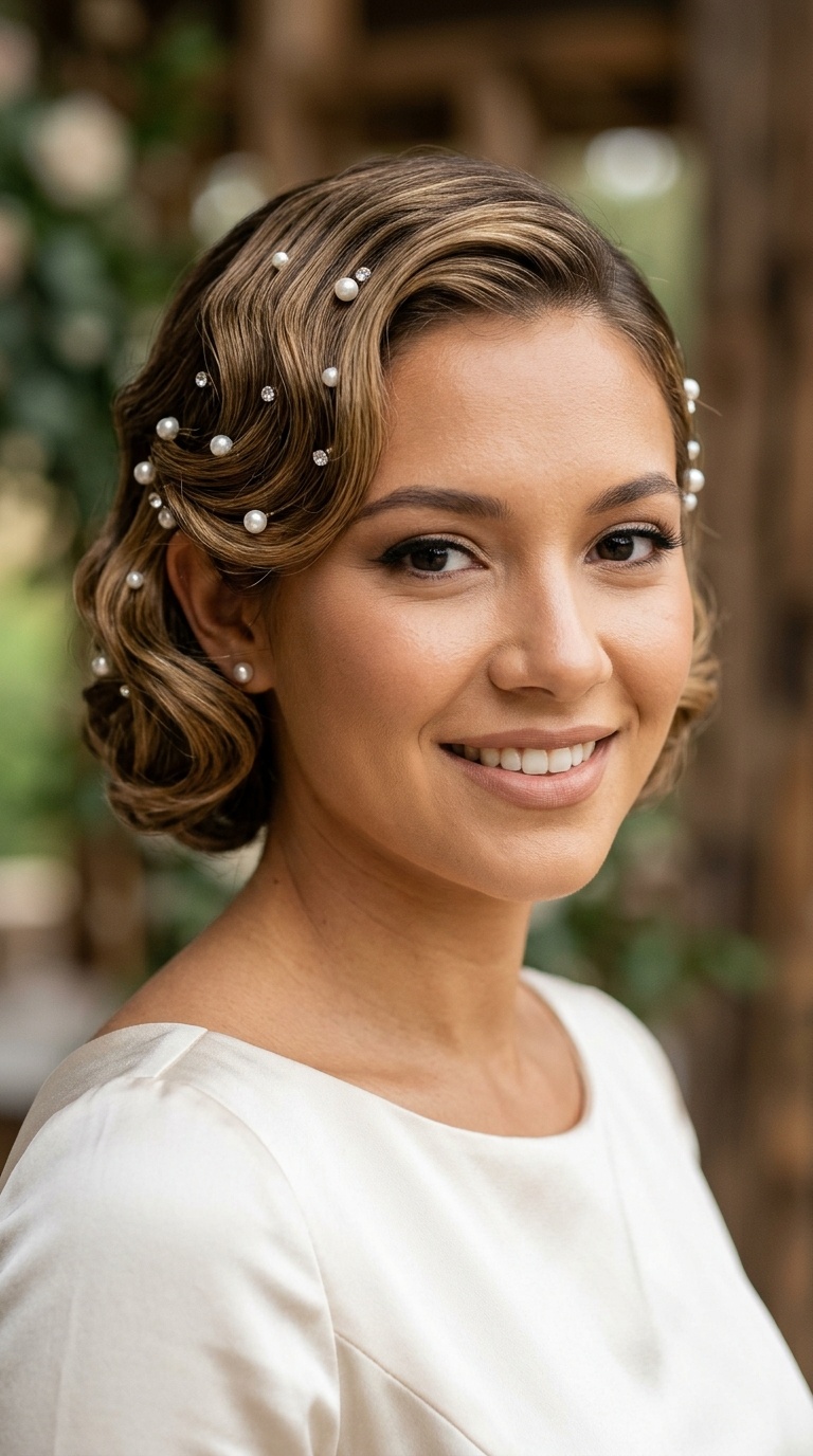 Retro Finger Waves with Pearl Pins