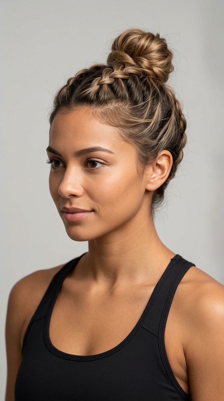 Reverse French Braid Bun