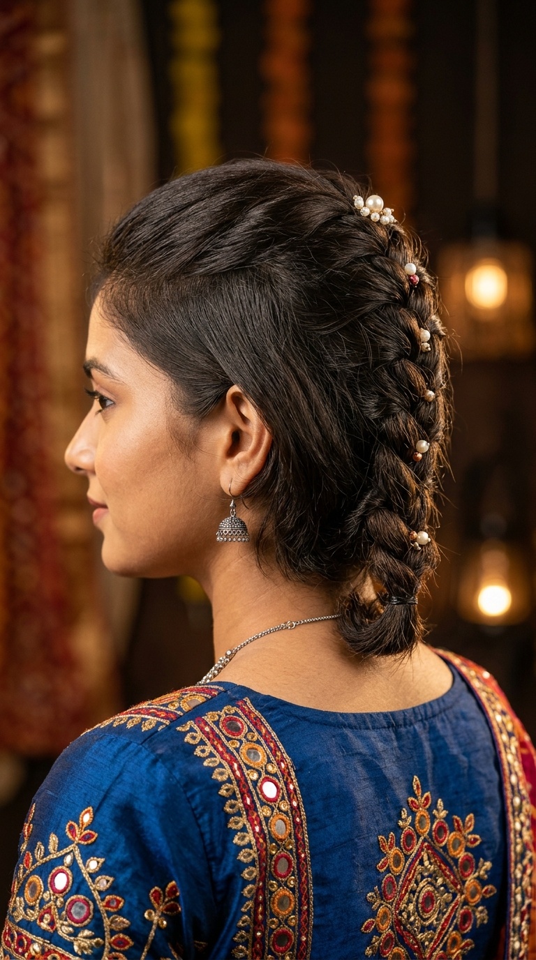 Reverse Pinned Braid (Nape Up)