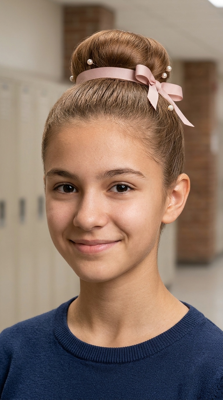 Ribbon-Accented Ballet Bun