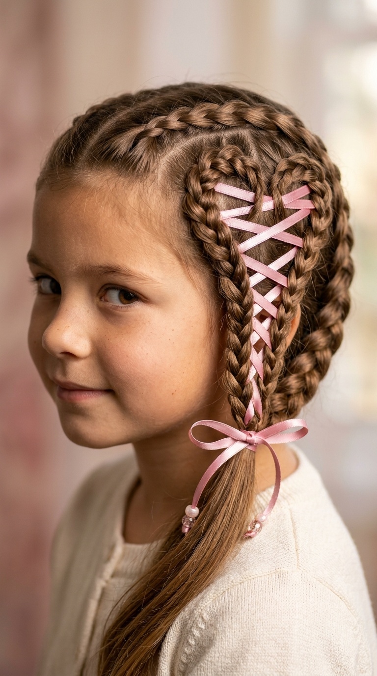 Ribbon Lace-Up Heart Braid