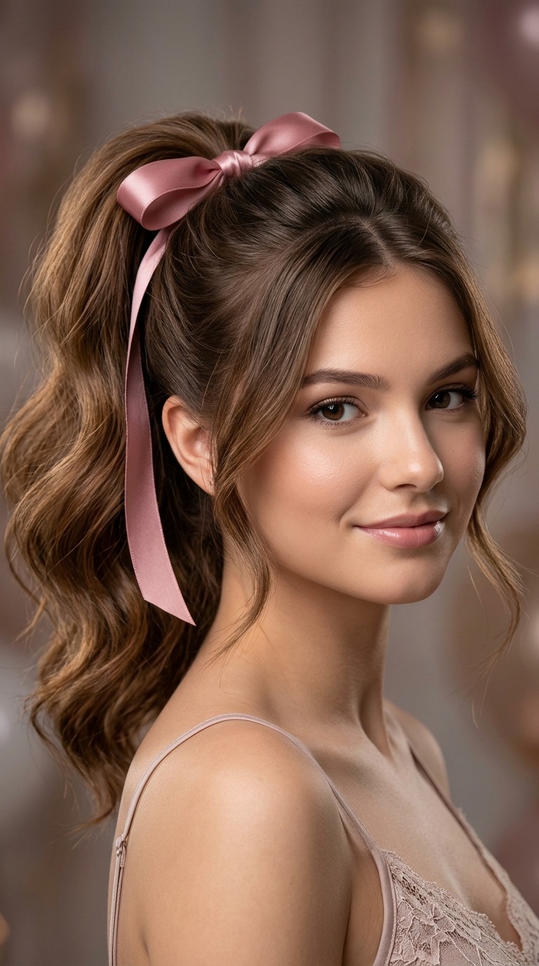 Ribbon-Tied Ponytail
