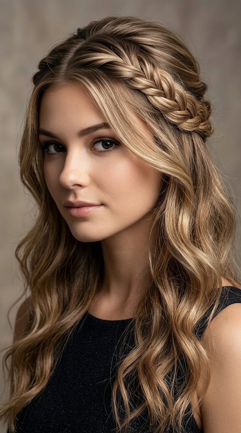 Romantic Half-Up with Twisted Crown