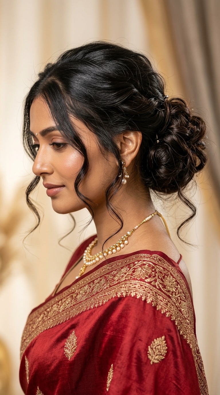 Romantic Messy Bun with Tendrils