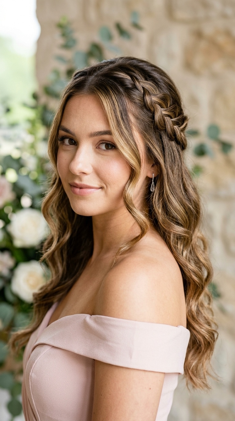 Romantic Waterfall Braid with Waves