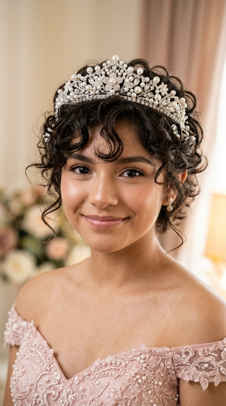 Romantic Wisps and a Pearl-Encrusted Tiara