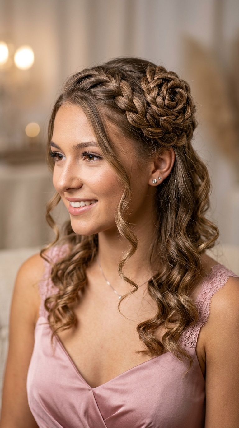Rose Bud Braided Half-Up