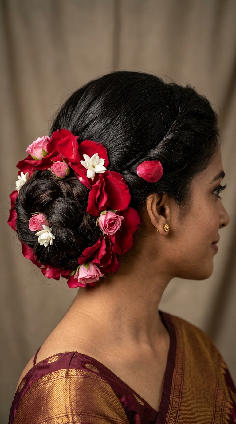 Rose Petal Studded Bun