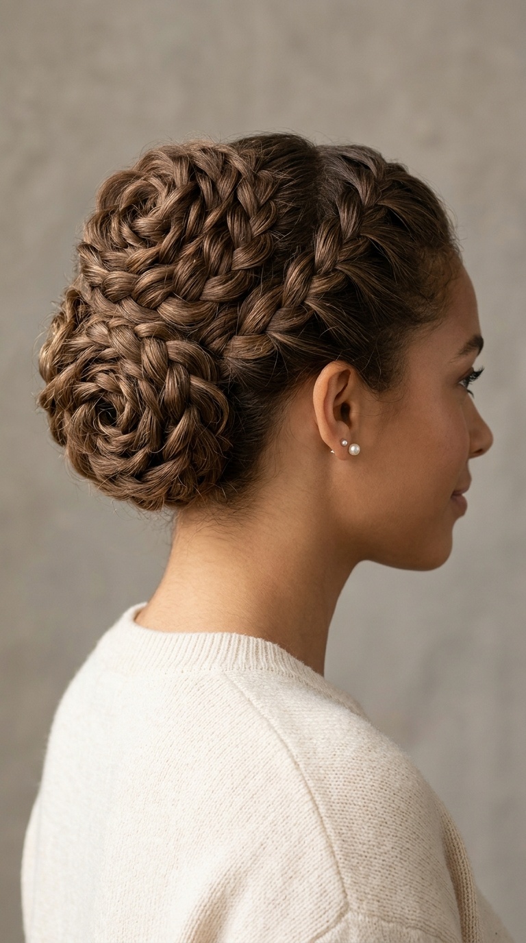 Rose-Shaped Braid Bun