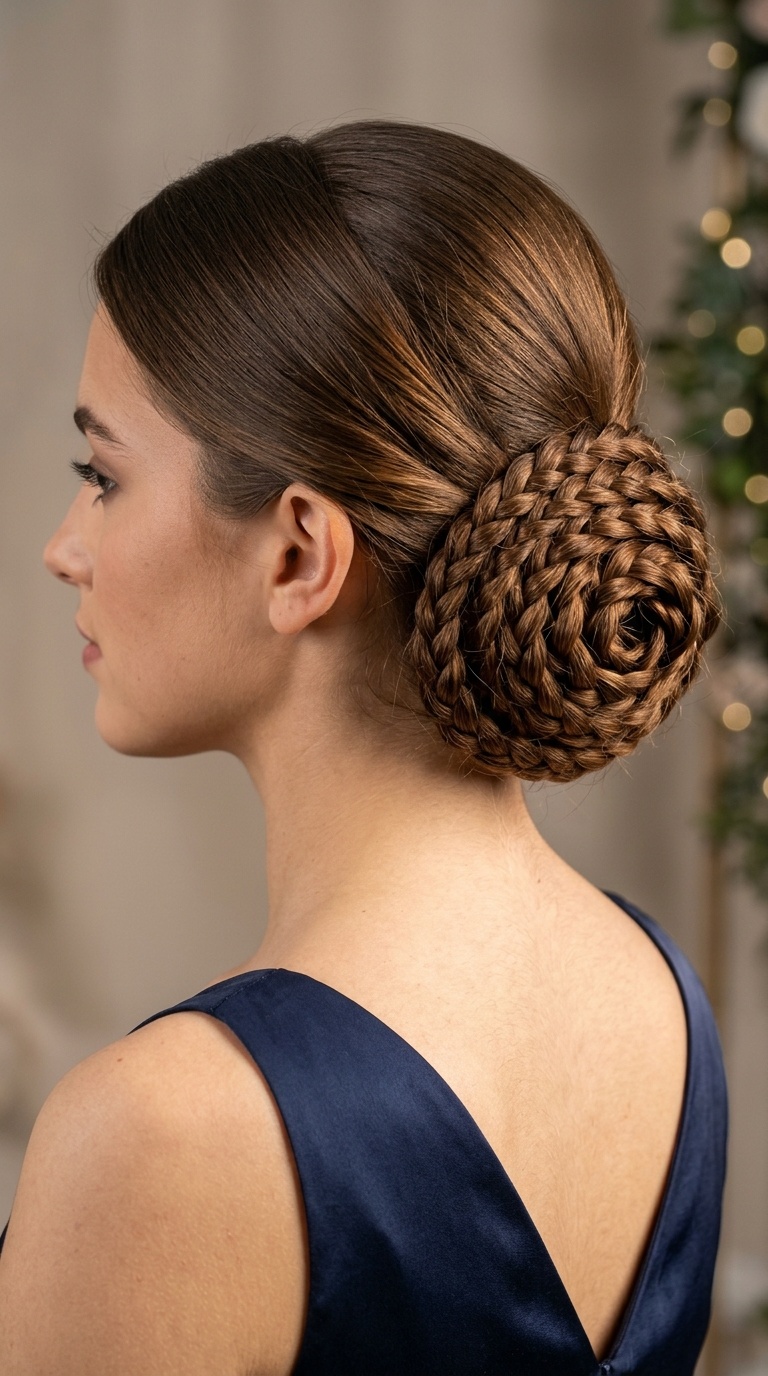 Rose-Shaped Braided Bun